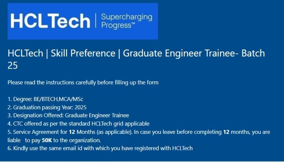 HCTech Off-Campus Drive 2025
