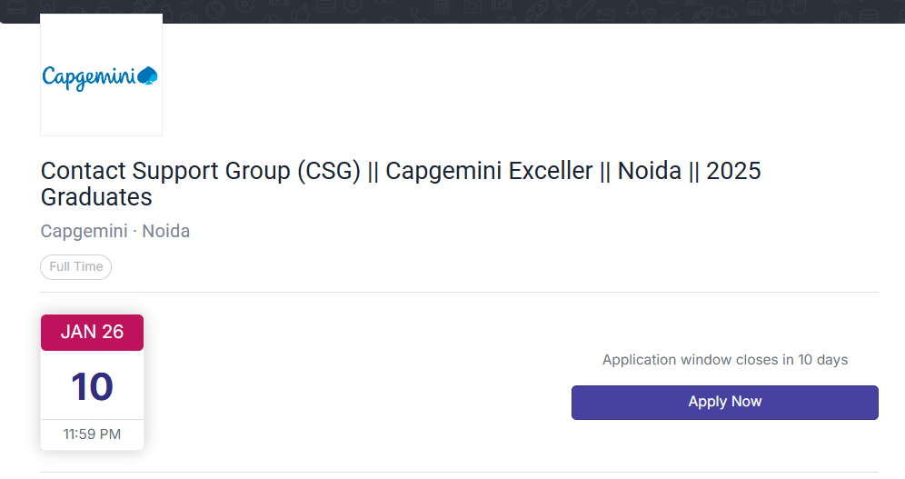 Capgemini Off-campus Drive 2026