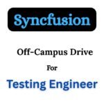 Syncfusion Off-campus Drive 2025