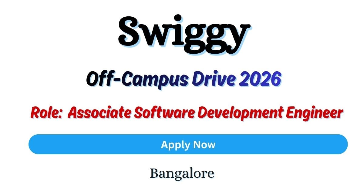 Skip to main contentSkip to toolbar Menu About WordPress Fresher Job List 1212 updates available 470470 Comments in moderation New Duplicate Post Howdy, Fresherjoblist Edit Post Edit with Elementor Finish Setup Preview Save 62 / 100 0 / 100 Swiggy Off-campus Drive 2026 hiring Associate Software Development Engineer | BE/B-Tech/Bachelor's Degree Swiggy Started Hiring Role: Associate Software Development Engineer Batch: Recent-Batches Salary: 4.5LPA(Expected) Location: Bangalore Experience: Freshers Qualification: BE/B-Tech/Bachelor's Degree ﻿ Swiggy Off-campus Drive 2026 hiring Associate Software Development Engineer | BE/B-Tech/Bachelor's Degree Job Description We are looking for highly motivated individuals who can join our engineering team as aSDEs. As an Android aSDE at Swiggy, you will play a crucial role in developing and enhancing our Android mobile application, which millions of users rely on to order food, order groceries, dine in and enjoy a seamless delivery experience. This opportunity offers you a chance to work closely with our talented team of Android developers and gain valuable hands-on experience in the fast-paced world of app development. What will you get to do here? Develop and maintain high-quality Android applications using Kotlin and other relevant technologies. Collaborate with the Android development team to understand the app's architecture, codebase, and functionality. Assist in designing, implementing, and testing new features and improvements to the Swiggy Android app. Work closely with backend developers to integrate APIs and deliver seamless data exchange between the app and server. Participate in code reviews to maintain code quality and adherence to best practices. Identify and troubleshoot issues, providing innovative solutions to ensure app performance and user satisfaction. Stay up-to-date with the latest Android development trends, frameworks, and technologies. Work closely with cross-functional teams, including product managers, designers, and backend developers, to ensure seamless integration of new features. Actively contribute ideas and suggestions to improve the user experience and app performance. Assist in the maintenance and enhancement of existing features and functionalities. What qualities are we looking for? Bachelor's degree in Computer Science, Engineering, or a related field. Strong understanding of Kotlin and Android SDK. Knowledge of object-oriented programming and design principles. Excellent problem-solving and debugging skills. Ability to work effectively in a collaborative team environment. Strong communication skills. About Company Swiggy is a new-age consumer-first organization offering an easy-to-use convenience platform, accessible through a unified app. Swiggy Off-campus Drive 2026 hiring Associate Software Development Engineer | BE/B-Tech/Bachelor's Degree How To Apply For The Job? After checking all the Responsibilities, skills & eligibility criteria, if you are interested and eligible for this role. Then, do apply by the following link Click Here To Apply For The Job: Apply Now Join Us On Telegram For the Latest Updates: Join Now Join Us On Instagram For the Latest Updates: Join Now Good luck with your job application with Swiggy. ﻿ Swiggy Off-campus Drive 2026