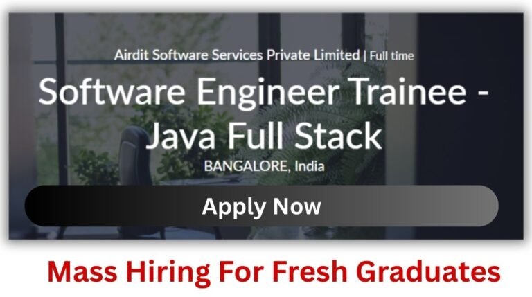 Airdit Software Mass Hiring 2026 For Software Engineer Trainee - Java ...