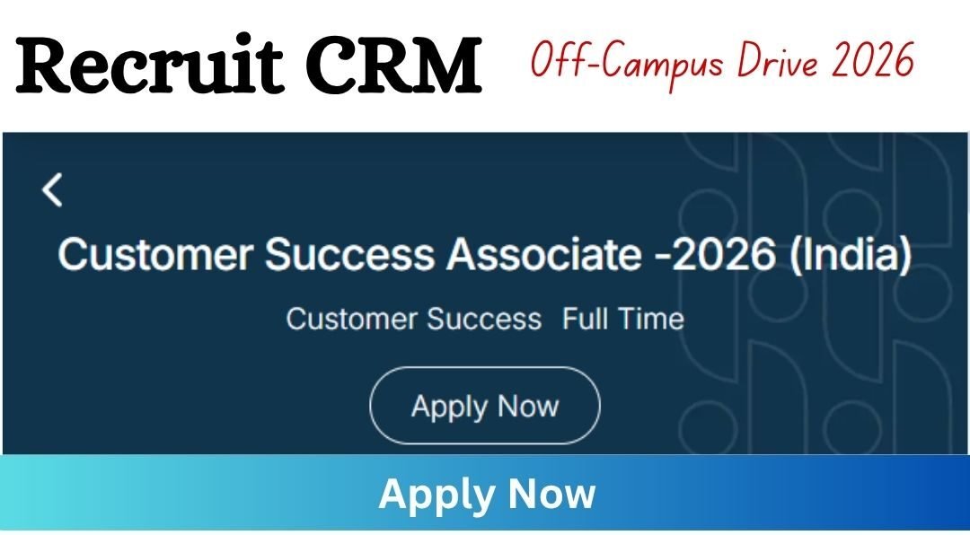 Recruit CRM Remote Job 2026 hiring Customer Success Freshers | Graduate/Postgraduate