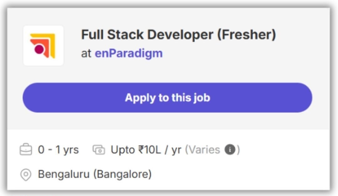 enParadigm Off-campus Drive 2026 hiring Full Stack Developer | BE/B-Tech