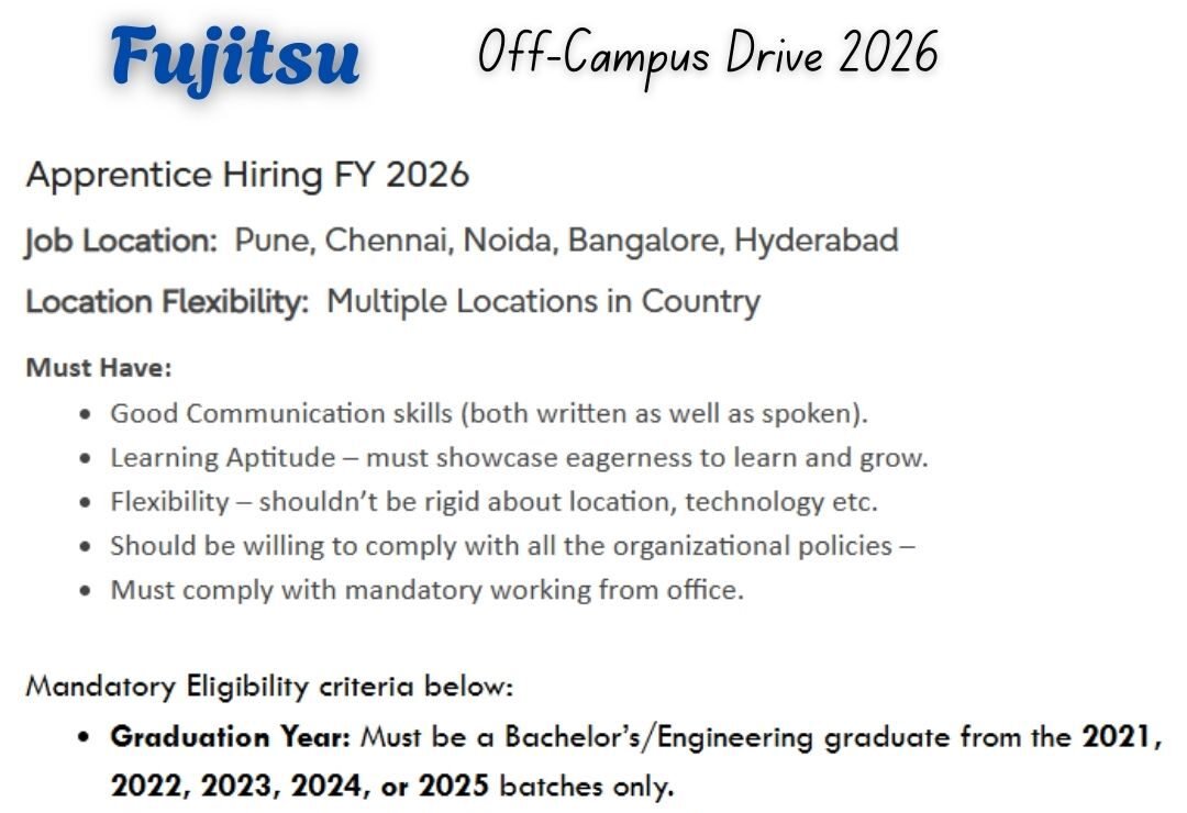 Fujitsu Off-campus Drive 2026