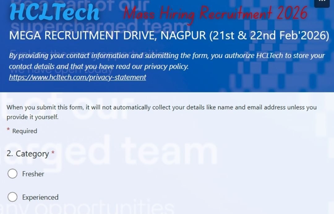 HCLTech Mega Recruitment Drive 2026