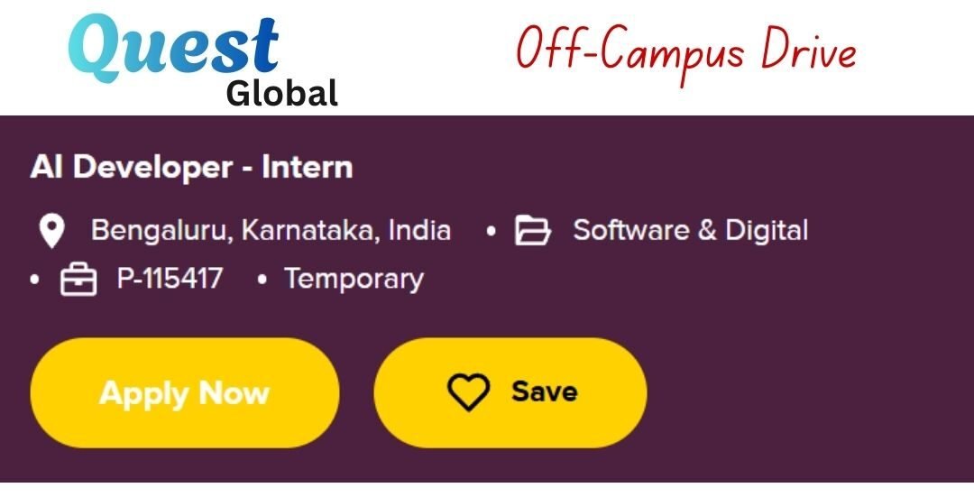 Quest Global Off-campus Drive 2026