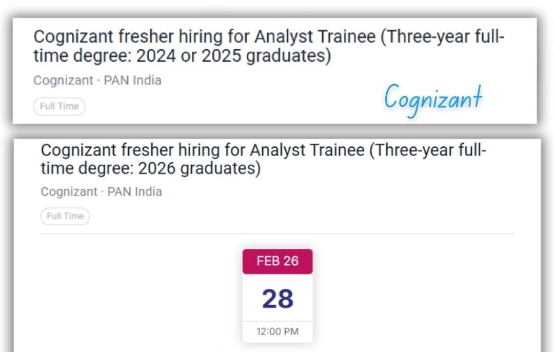 Cognizant Bulk Hiring Drive 2026