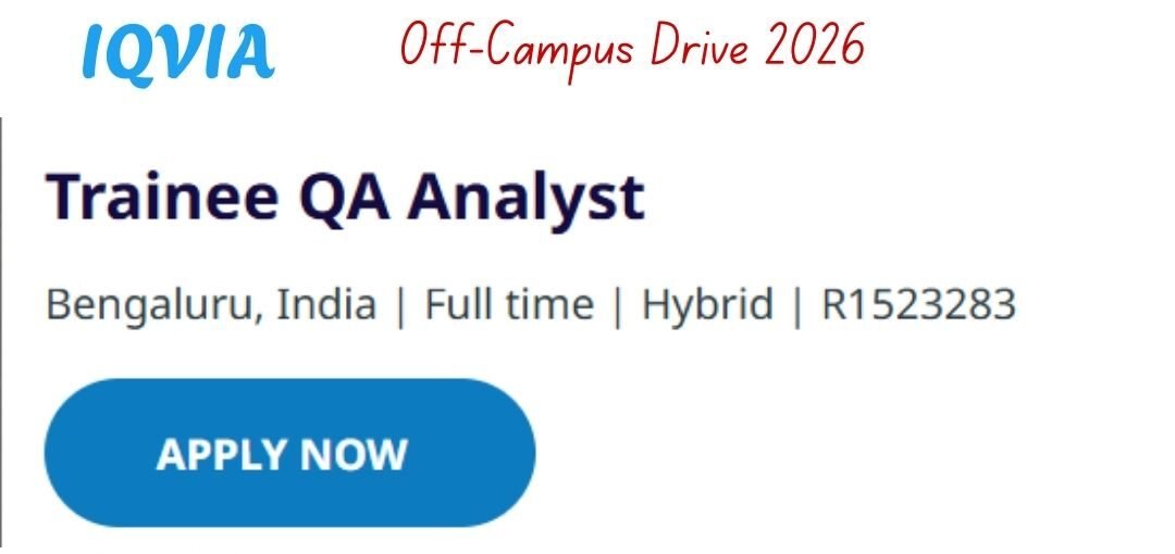 IQVIA Off-campus Drive 2026 hiring Trainee Ana