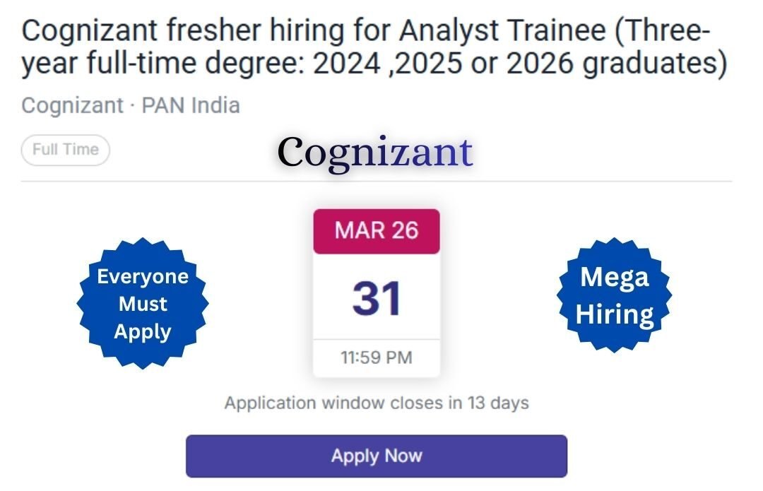 Cognizant Bulk Hiring Drive 2026