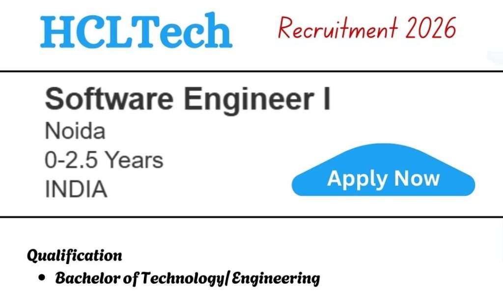 HCLTech Off-campus Drive 2026 hiring Software Engineer | BE/B-Tech ...