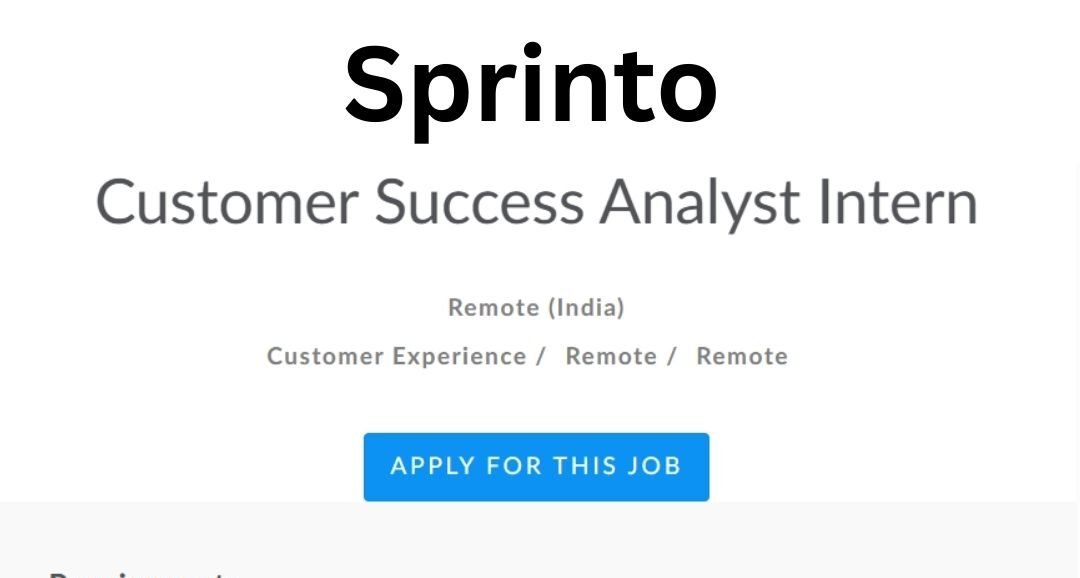 Sprinto Work From Home Job 2026