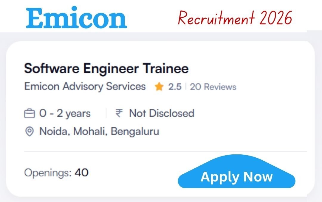 Emicon Off-Campus Drive 2026 hiring Software Engineer Trainee