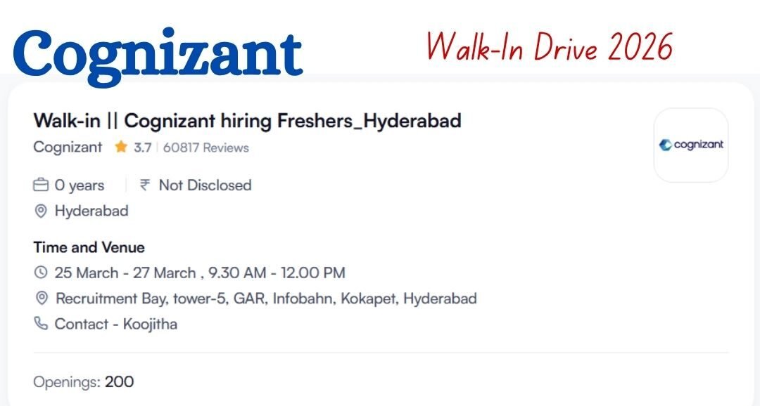 Cognizant Walk-In Drive 2026