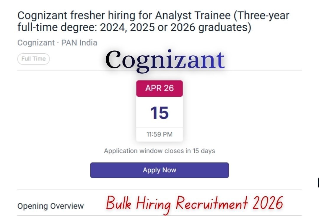 Cognizant Bulk Hiring Drive 2026