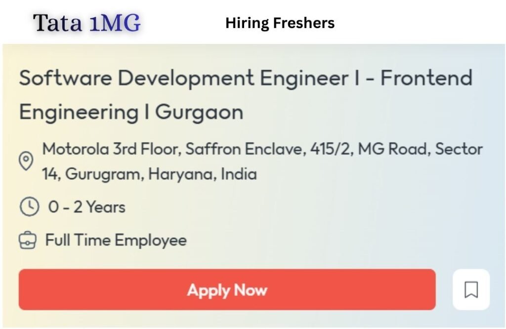 Tata 1mg Off-campus Drive 2026 hiring Software Development Engineer ...