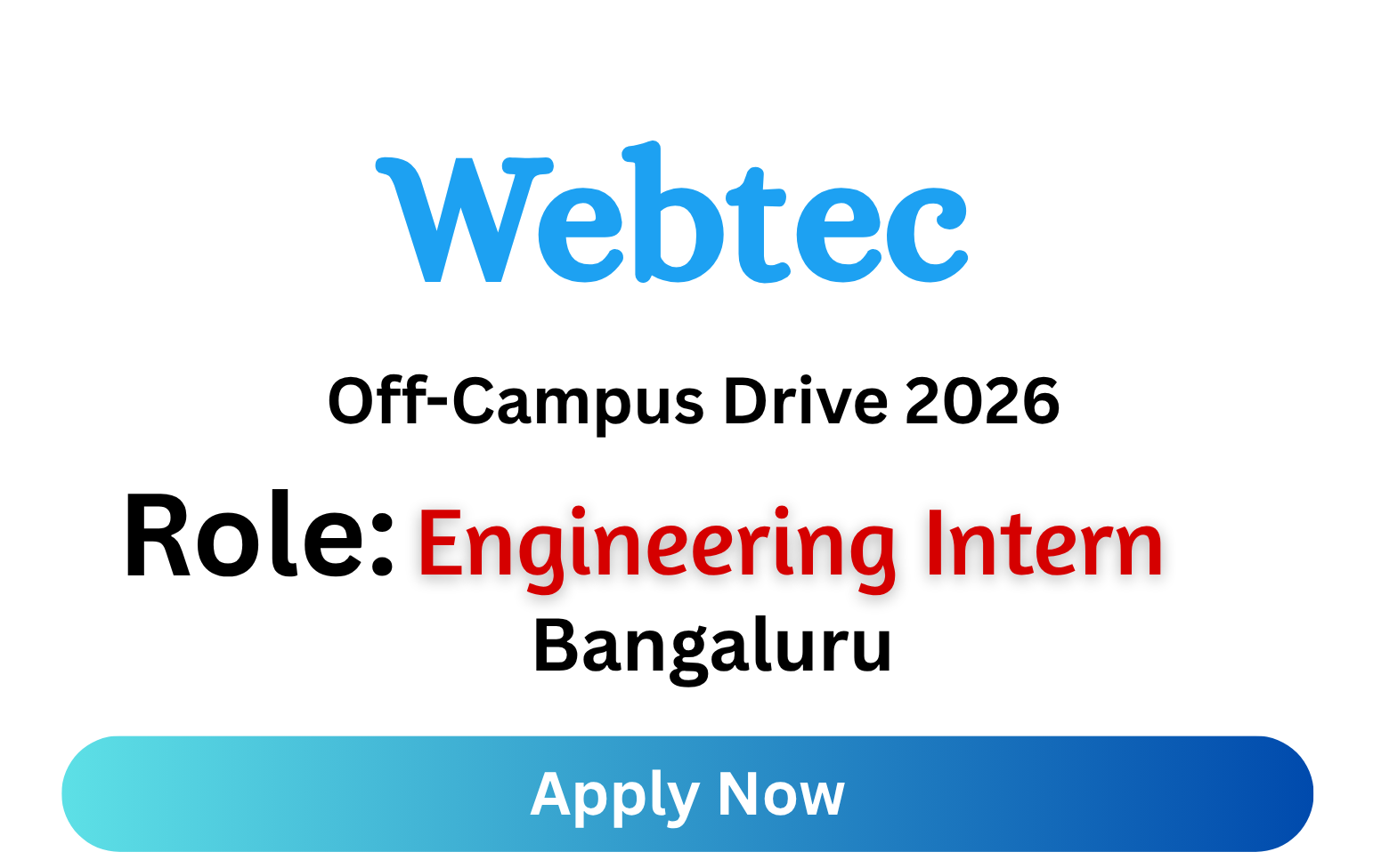 Webtec Off-campus Drive 2026