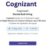 Cognizant Off-campus Drive 2026 hiring Java Full Stack Engineer | BE/B-Tech/ME/M-Tech
