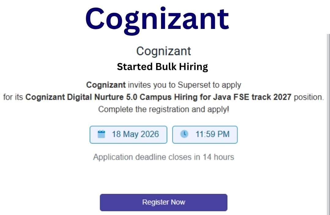 Cognizant Off-campus Drive 2026 hiring Java Full Stack Engineer | BE/B-Tech/ME/M-Tech