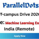 ParallelDots Off-campus Drive 2026
