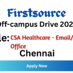 Firstsource Off-campus Drive 2026
