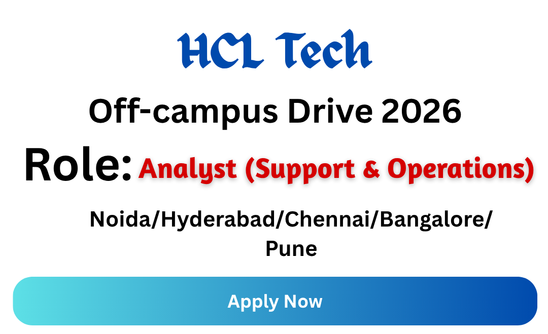 HCL Tech Off-campus Drive 2026